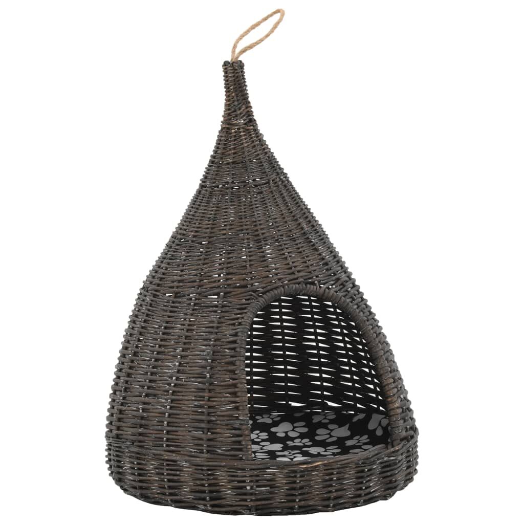Vidaxl Casa Para Gatos Con Cojín Forma Tipi Sauce Natural Gris 40x60cm_0
