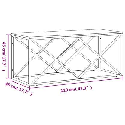 Mesa De Centro Acero Inoxidable Y Madera Maciza Reciclada_4