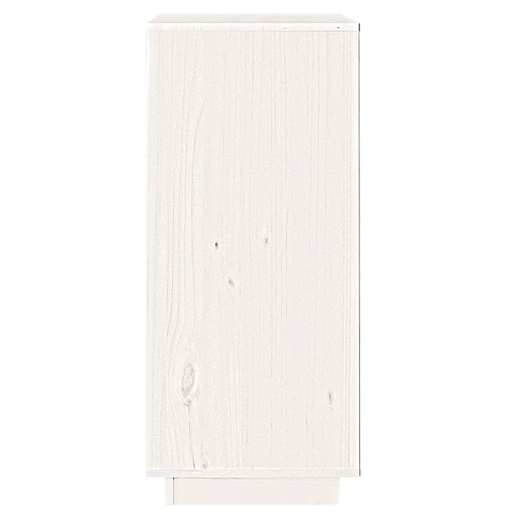 Aparador De Madera Maciza De Pino Blanco 38x35x80 Cm / Vetonek_3