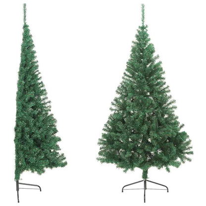 Vidaxl Medio Árbol De Navidad Artificial Con Soporte Pvc Verde 180 Cm_3