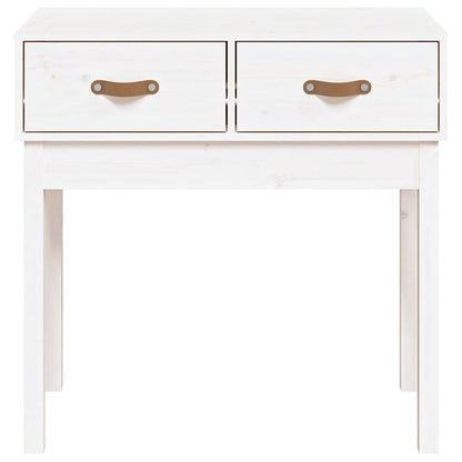 Mesa Consola De Madera Maciza De Pino Blanco 76,5x40x75 Cm_1