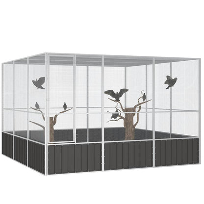 Vidaxl Jaula Pájaros Acero Galvanizado Antracita 302,5x324,5x211,5 Cm_1