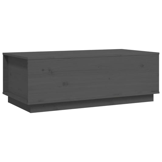 Mesa De Centro De Madera Maciza De Pino Gris 100x50x35 Cm_0