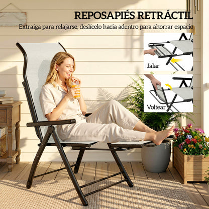 Outsunny Pack De 2 Sillas Plegables Reclinables_4