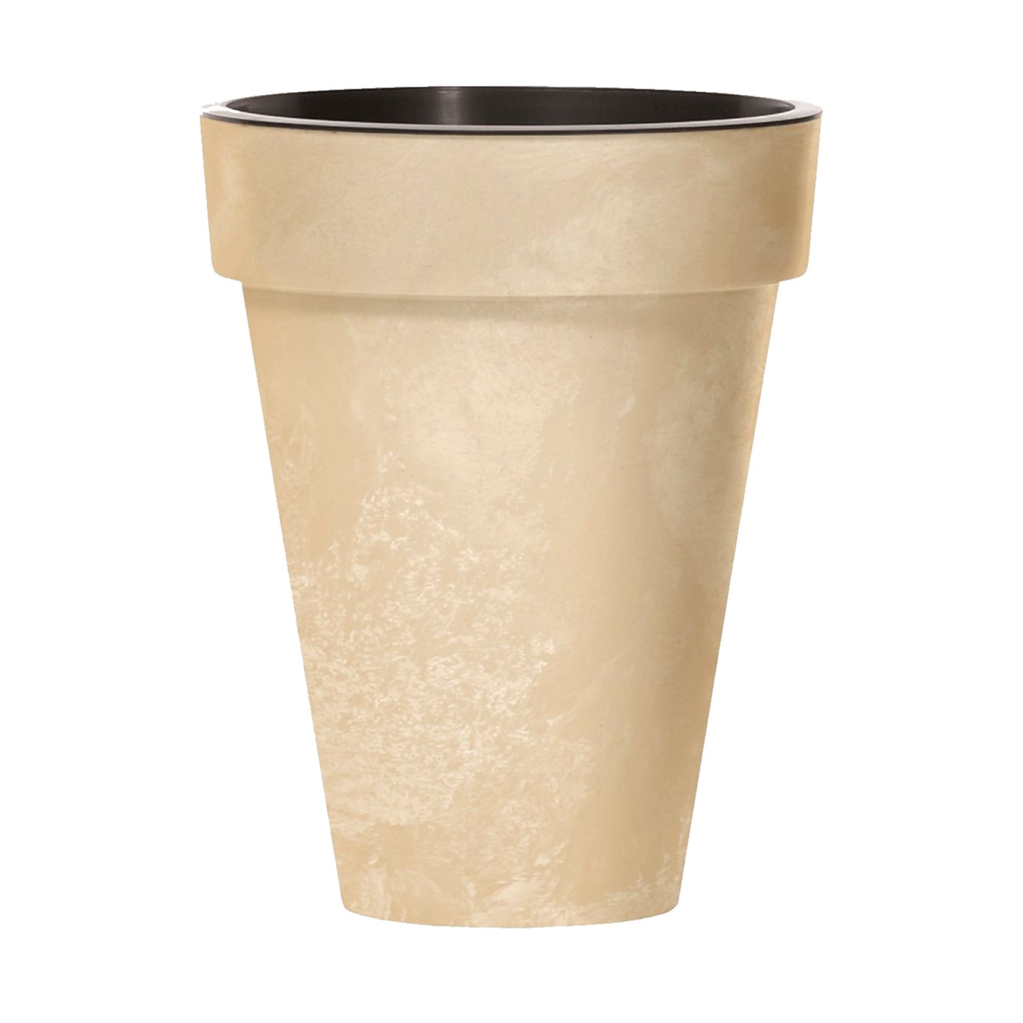 Maceta Cube Slim Beton Effect 12l., Con Depósito, Dimensiones (mm) 276x276x349, Color Crema_0