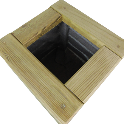 Jardinera Luxe De Madera Tratada Vidahuerto 60x60x60 Cm.