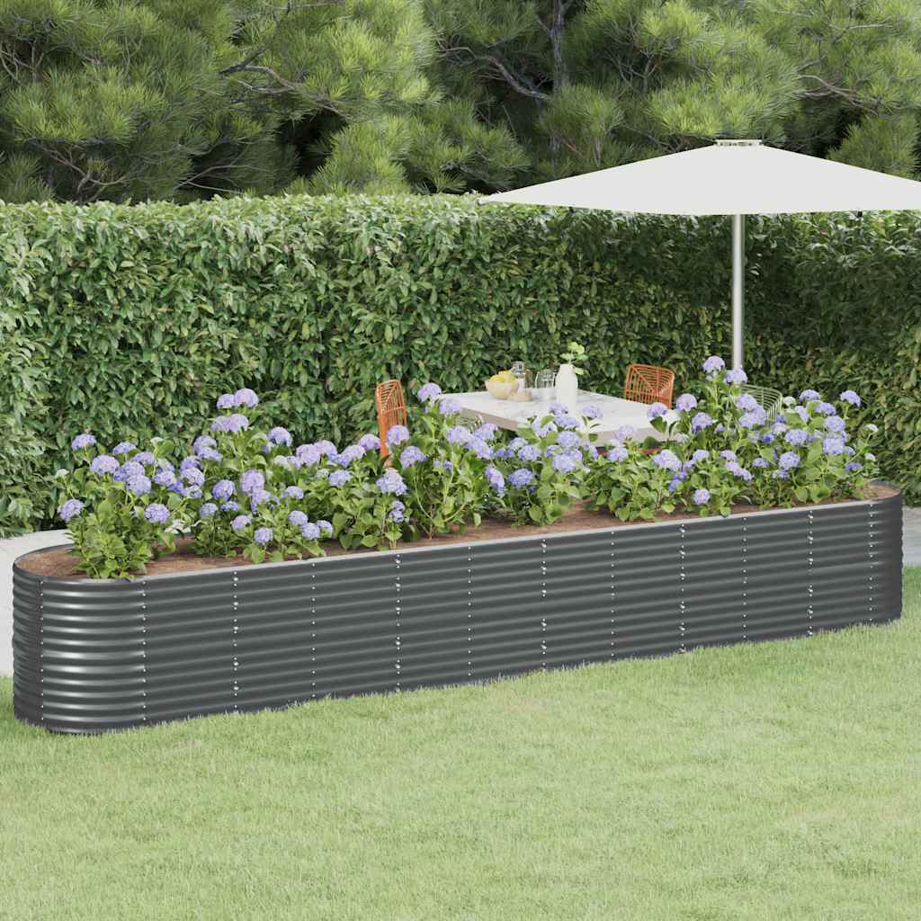 Jardinera Arriate Acero Galvanizado Antracita 440x80x68 Cm_1