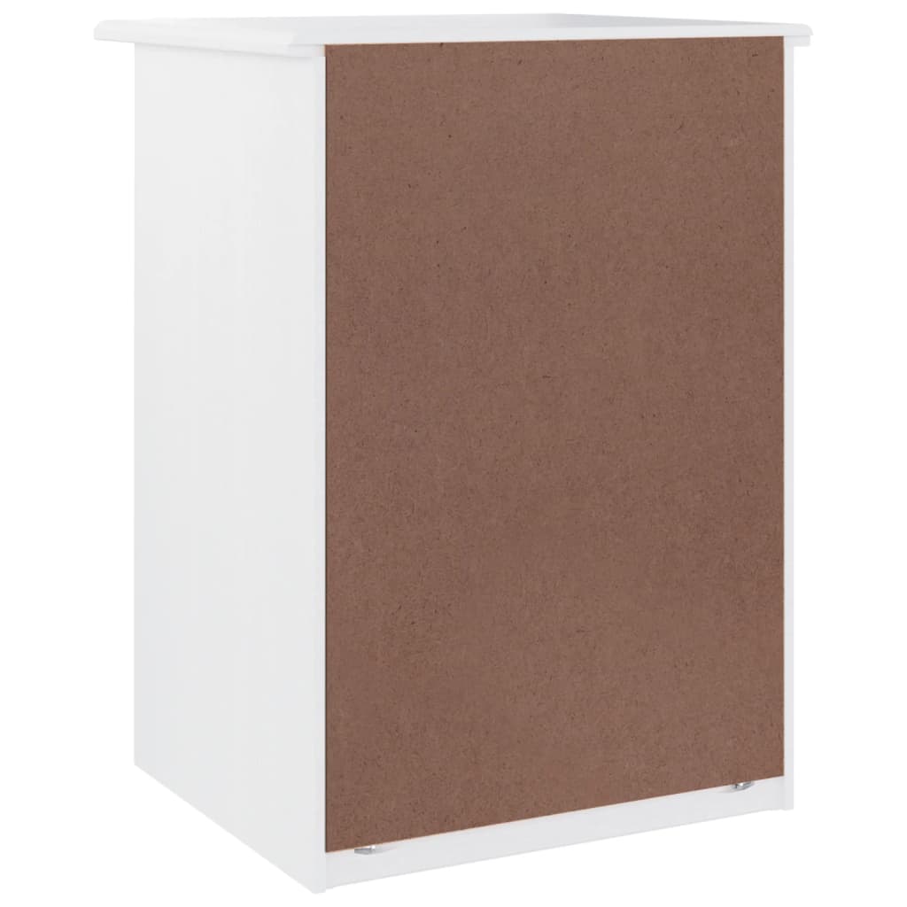 Mesita De Noche Alta Madera Maciza De Pino Blanco 41x35x55,5 Cm_4