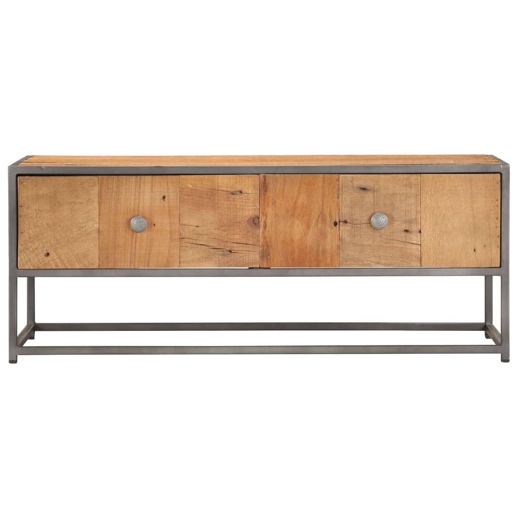 Mesa De Centro De Madera Maciza Reciclada 90x50x35 Cm._1