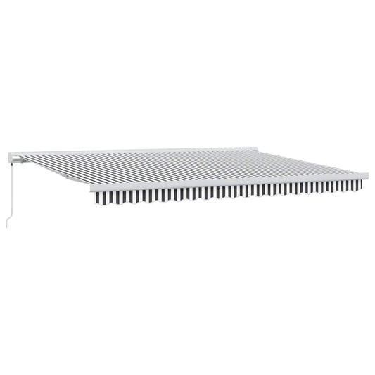 Toldo Retráctil Aluminio Y Tela Gris Antracita Y Blanco 4,5x3 M_0
