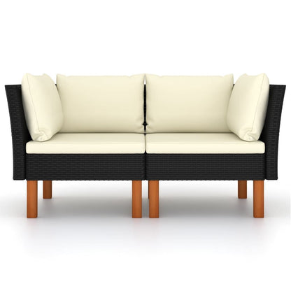 Vidaxl Sofás De Esquina 2 Uds Ratán Sintético Y Madera De Eucalipto_1
