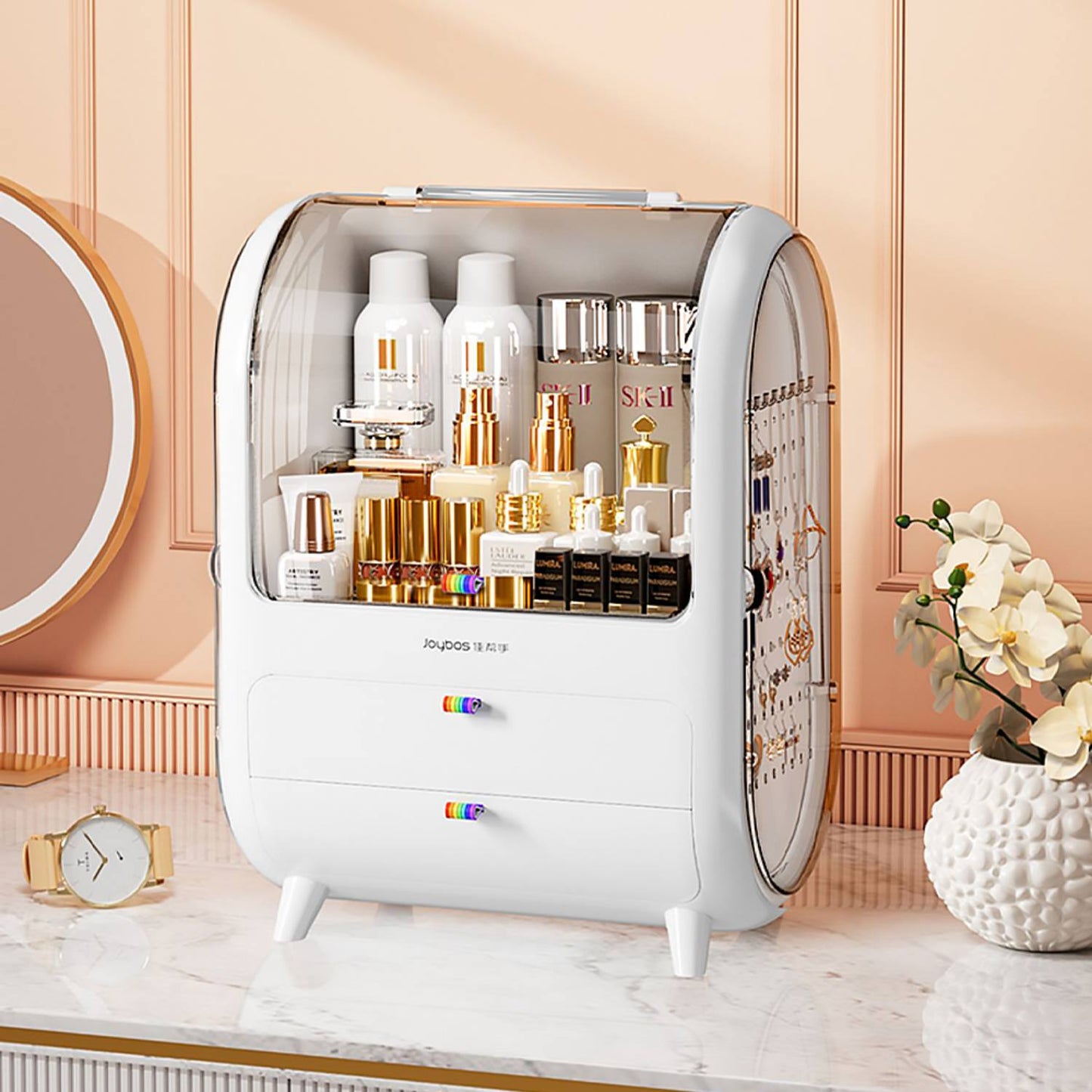 Joybos - Caja De Almacenamiento Para Cosmeticos Y Accesorios Con Tapa