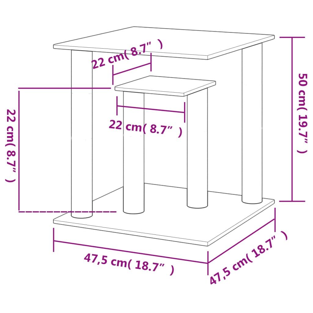 Vidaxl Postes Rascadores Para Gatos Con Plataformas Crema 50 Cm_2