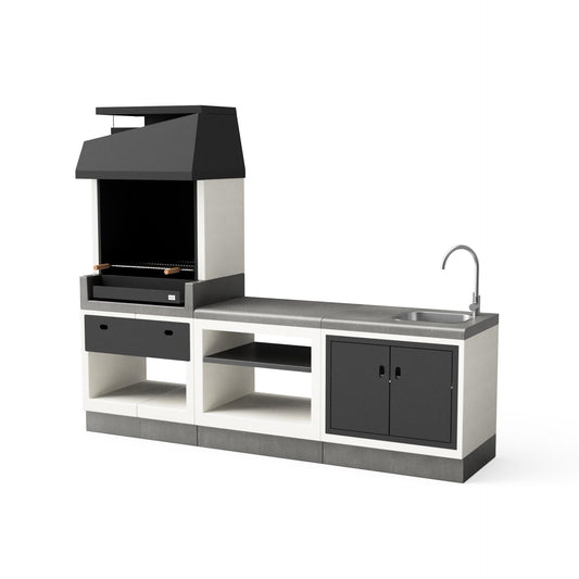 Cocina de exterior Kitaway con barbcacoa, bancada y fregadero Tuozi