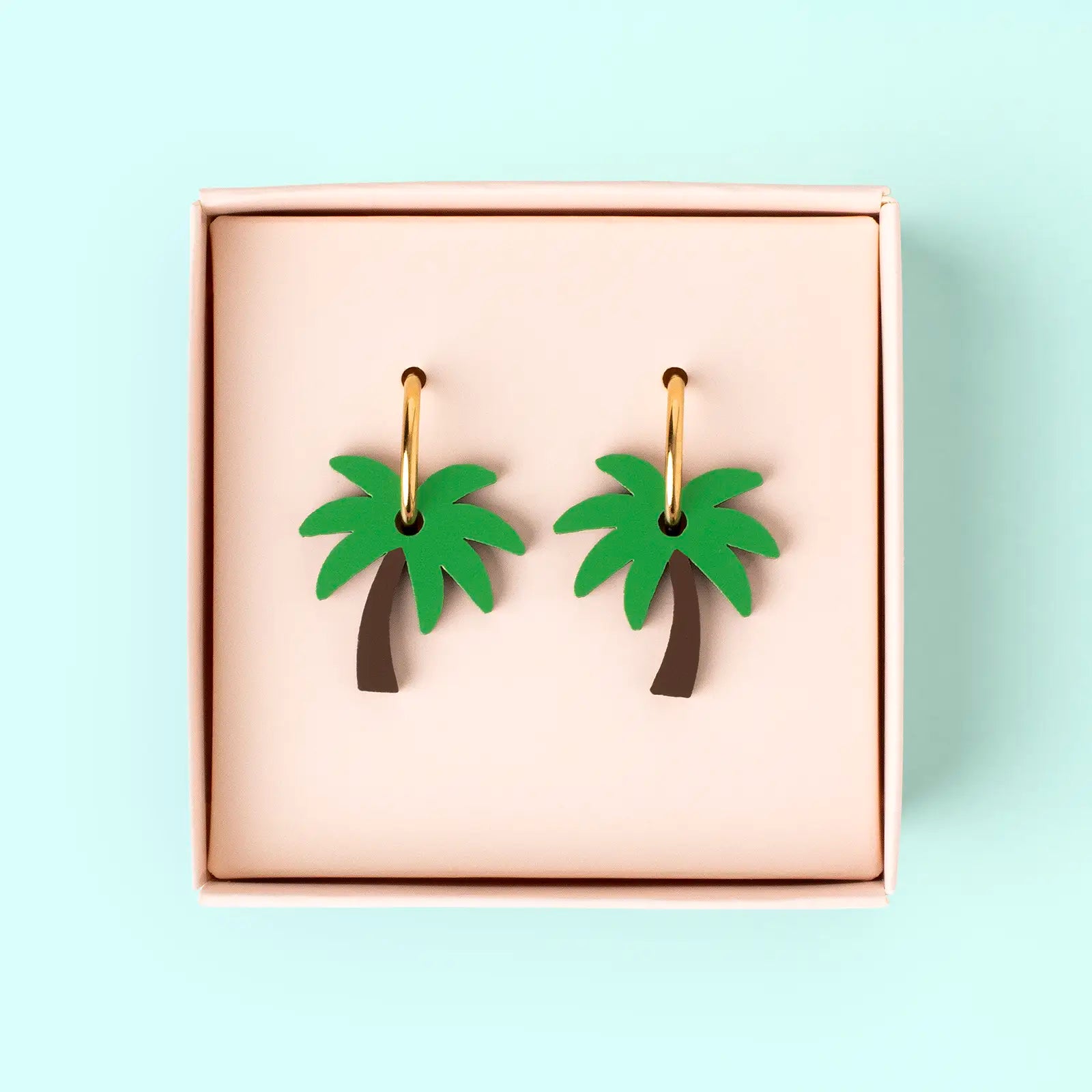 Pendientes Palmera Nature Vibes - Acero Quirúrgico y Baño de Oro 18k - Resetea_1