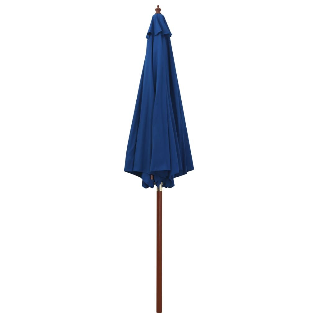 Vidaxl Sombrilla De Jardín Con Palo De Madera Azul 300x258 Cm_4