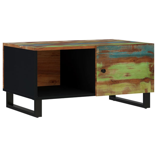 Mesa De Centro Madera Reciclada Y Contrachapada 80x50x40 Cm_0