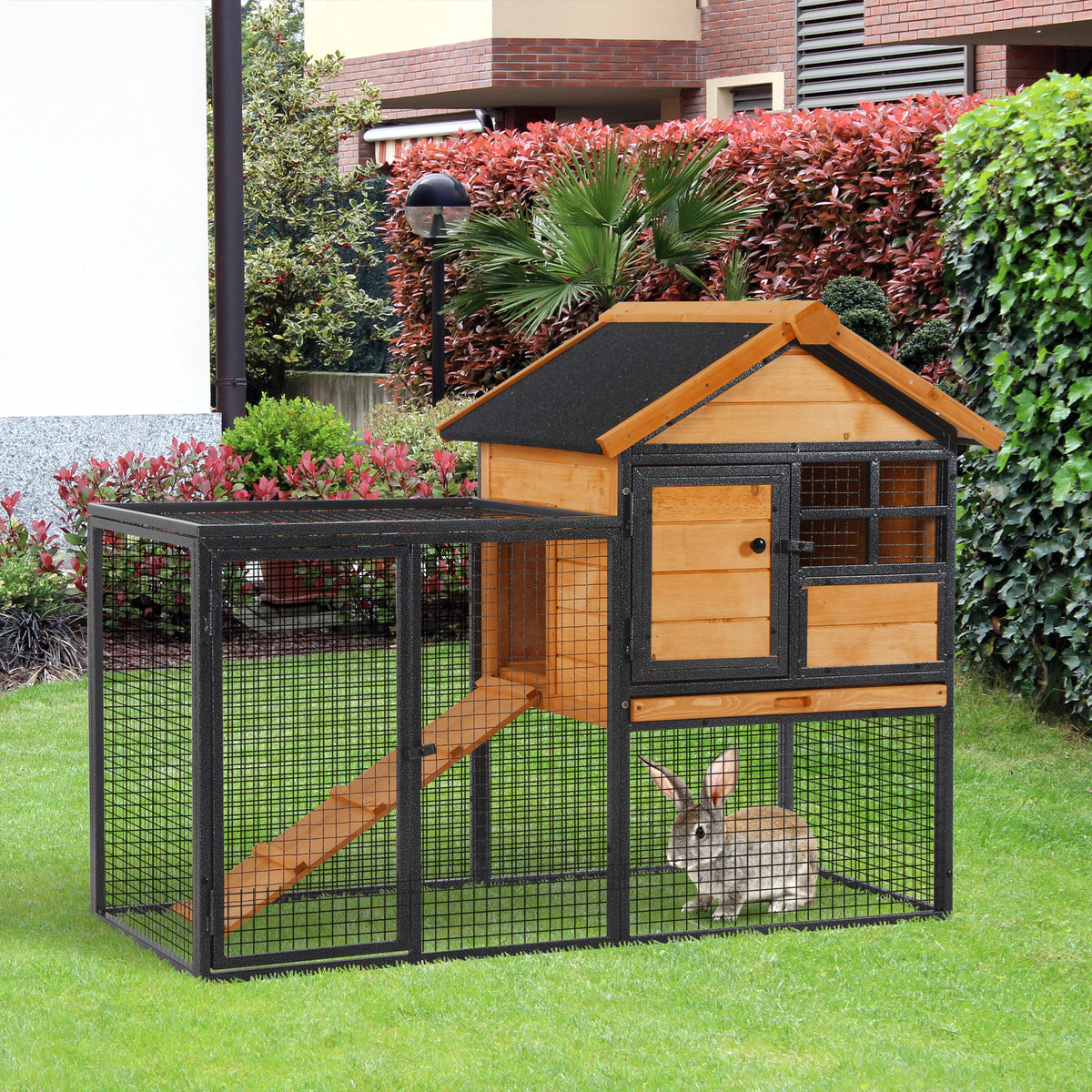 Conejera De Exterior Pawhut Multicolor 122x63x92 Cm_1