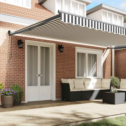 Toldo Retráctil Aluminio Y Tela Gris Antracita Y Blanco 5x3 M_2