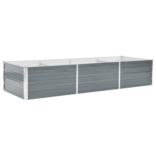 Arriate De Jardín De Acero Galvanizado Gris 240x80x45 Cm_0