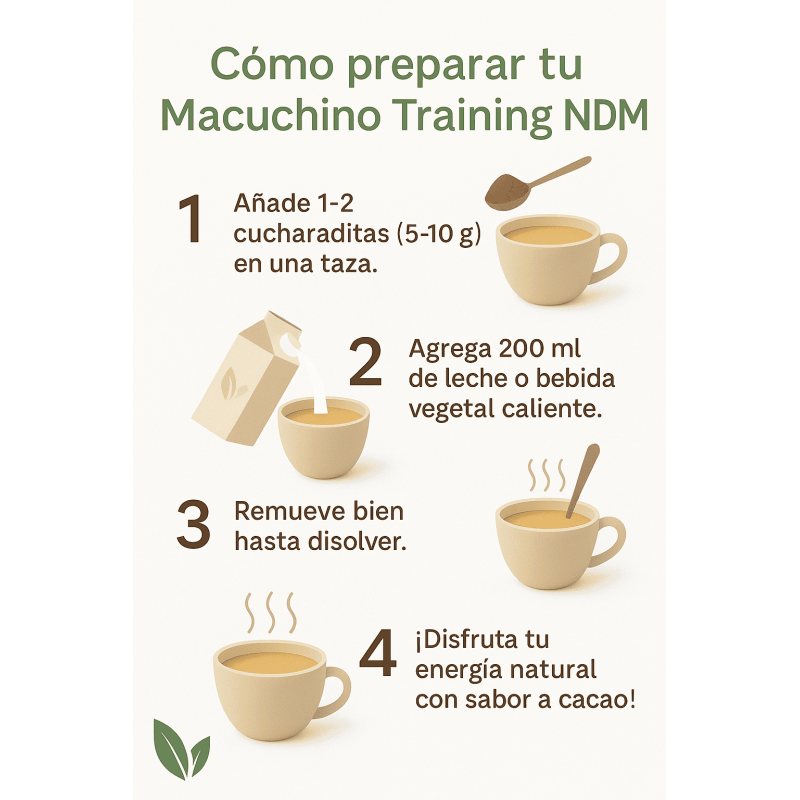 Macuchino Training Eco Sabor Cacao 100g – Mezcla Natural Con Maca, Avena Y Cacao ecológico_1