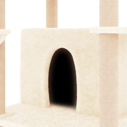 Vidaxl Rascador Para Gatos Con Postes De Sisal Crema 166 Cm_5