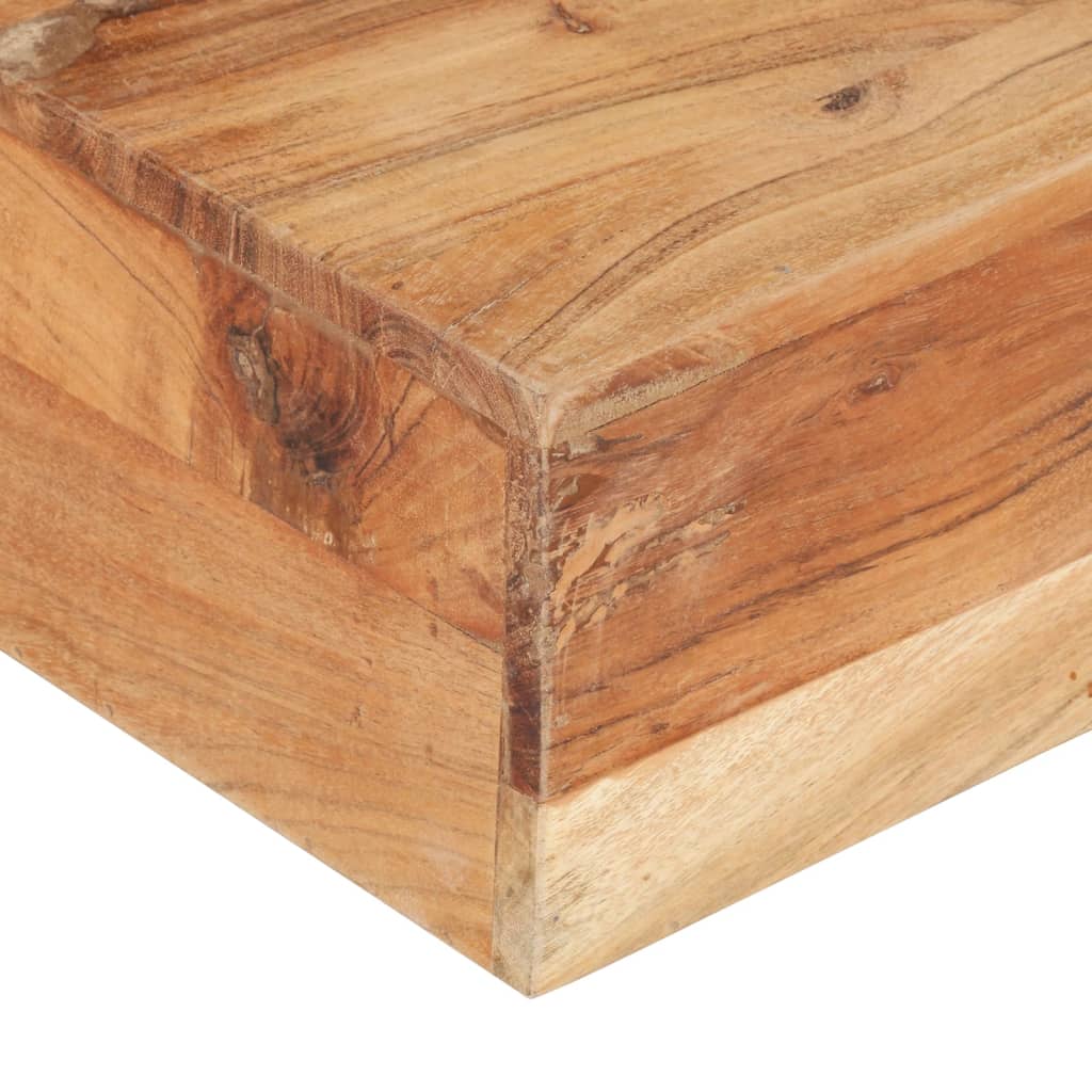 Mesa De Centro De Madera Maciza De Acacia 80x80x28 Cm_1
