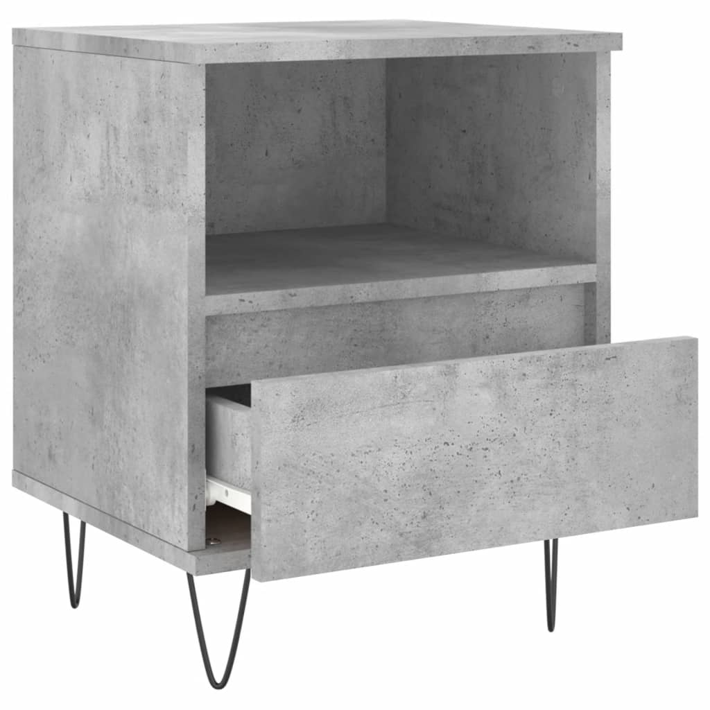 Mesita De Noche Madera De Ingeniería Gris Hormigón 40x35x50 Cm_3
