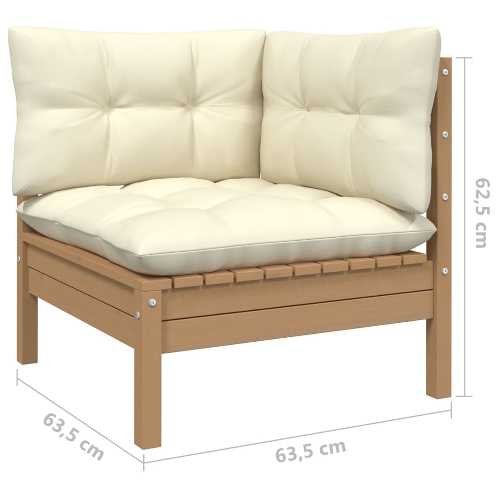 Vidaxl Muebles De Jardín 8 Pzas Y Cojines Madera De Pino Marrón Miel_5
