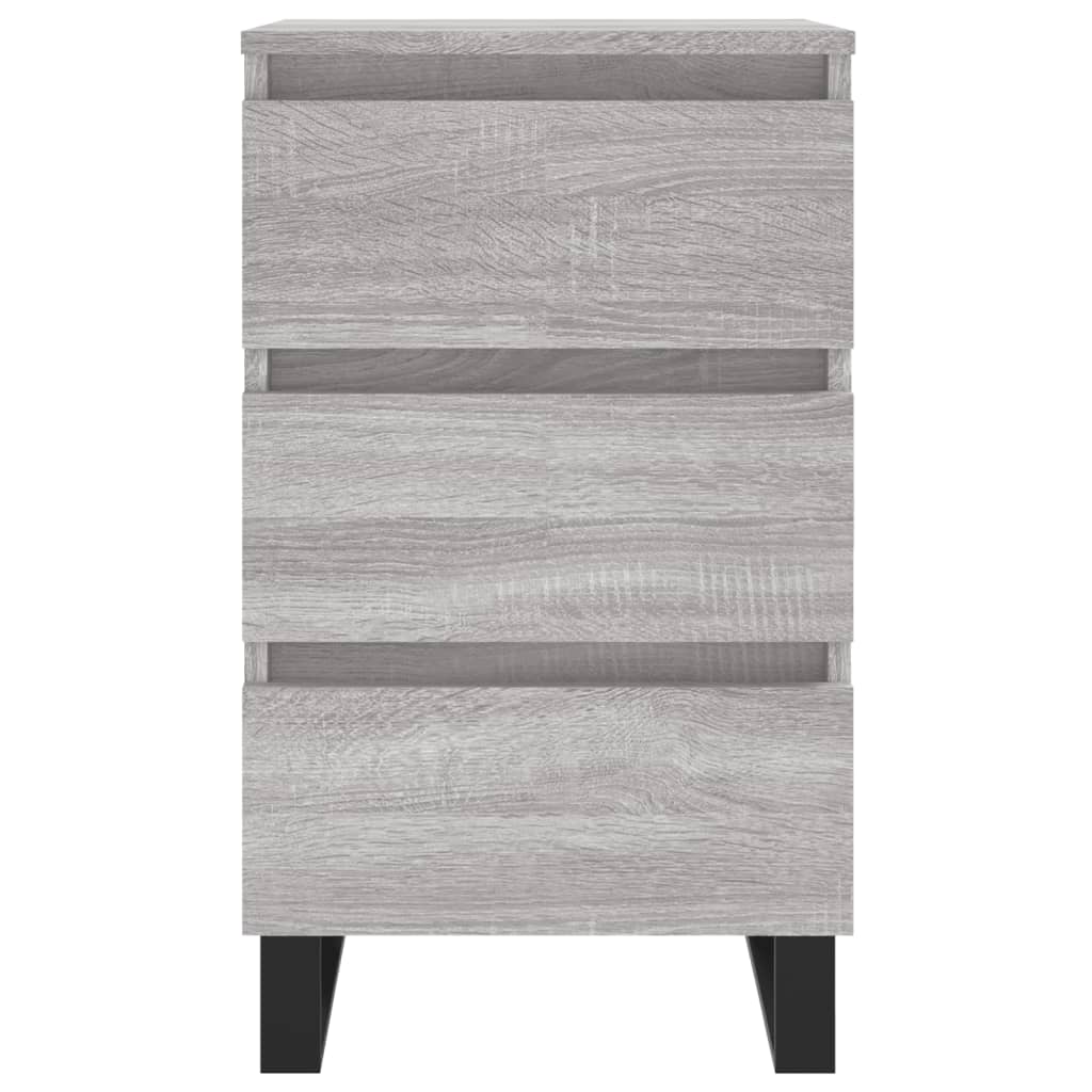 Mesita De Noche 2 Uds Madera Ingeniería Gris Sonoma 40x35x69 Cm_3