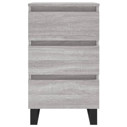 Mesita De Noche 2 Uds Madera Ingeniería Gris Sonoma 40x35x69 Cm_3