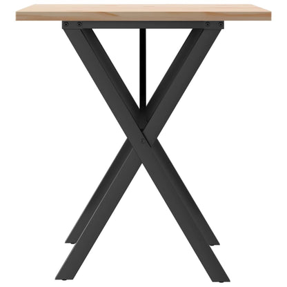 Mesa De Comedor Marco X Madera Maciza Pino Y Acero 60x60x75,5cm_3