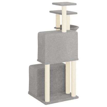 Vidaxl Rascador Para Gatos Con Postes De Sisal Gris Claro 122 Cm_4