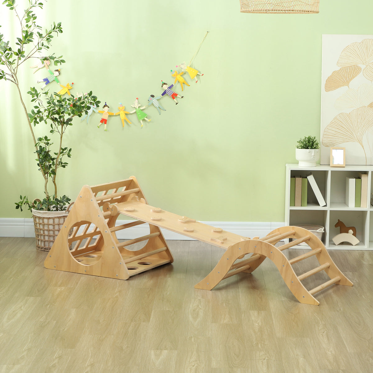 Escalador Para Niños Aiyaplay Tablero Multicapa De Pino Madera Natural 175x59.5x60 Cm_1