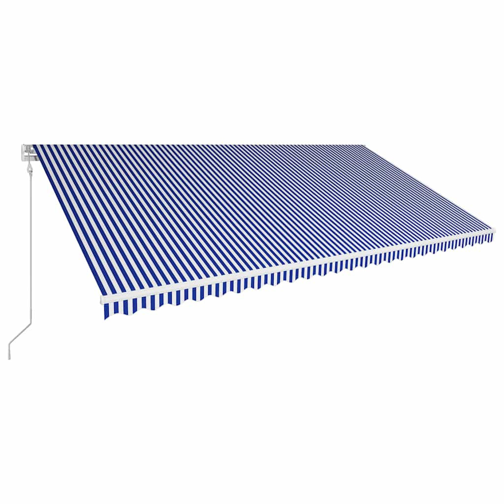 Vidaxl Toldo Automático Retráctil Azul Y Blanco 600x300 Cm_0