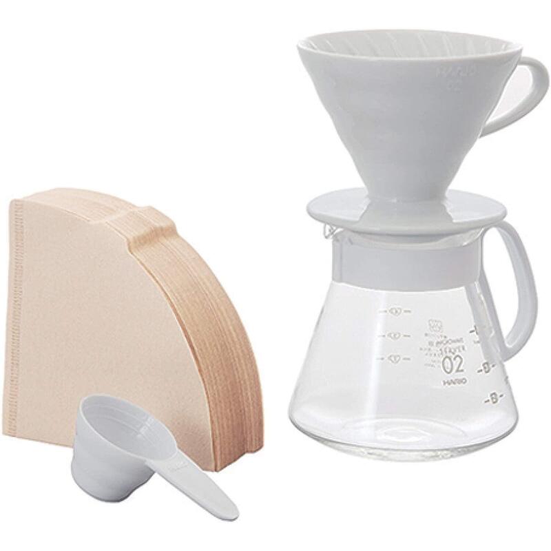 Hario V60 Dripper Porcelana & Range Server Set Xvdd-3012w_0
