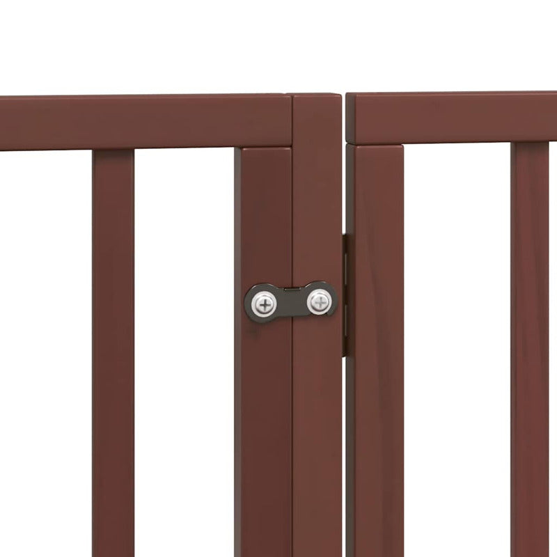 Vidaxl Puerta De Perros Plegable 8 Paneles Madera Álamo Marrón 640 Cm_5