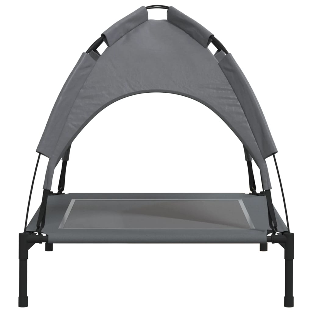 Cama Para Perros Con Dosel Antracita Tela Oxford Y Acero / Vetonek_1