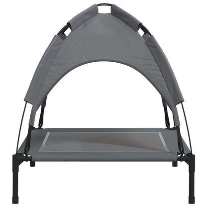 Cama Para Perros Con Dosel Antracita Tela Oxford Y Acero / Vetonek_1