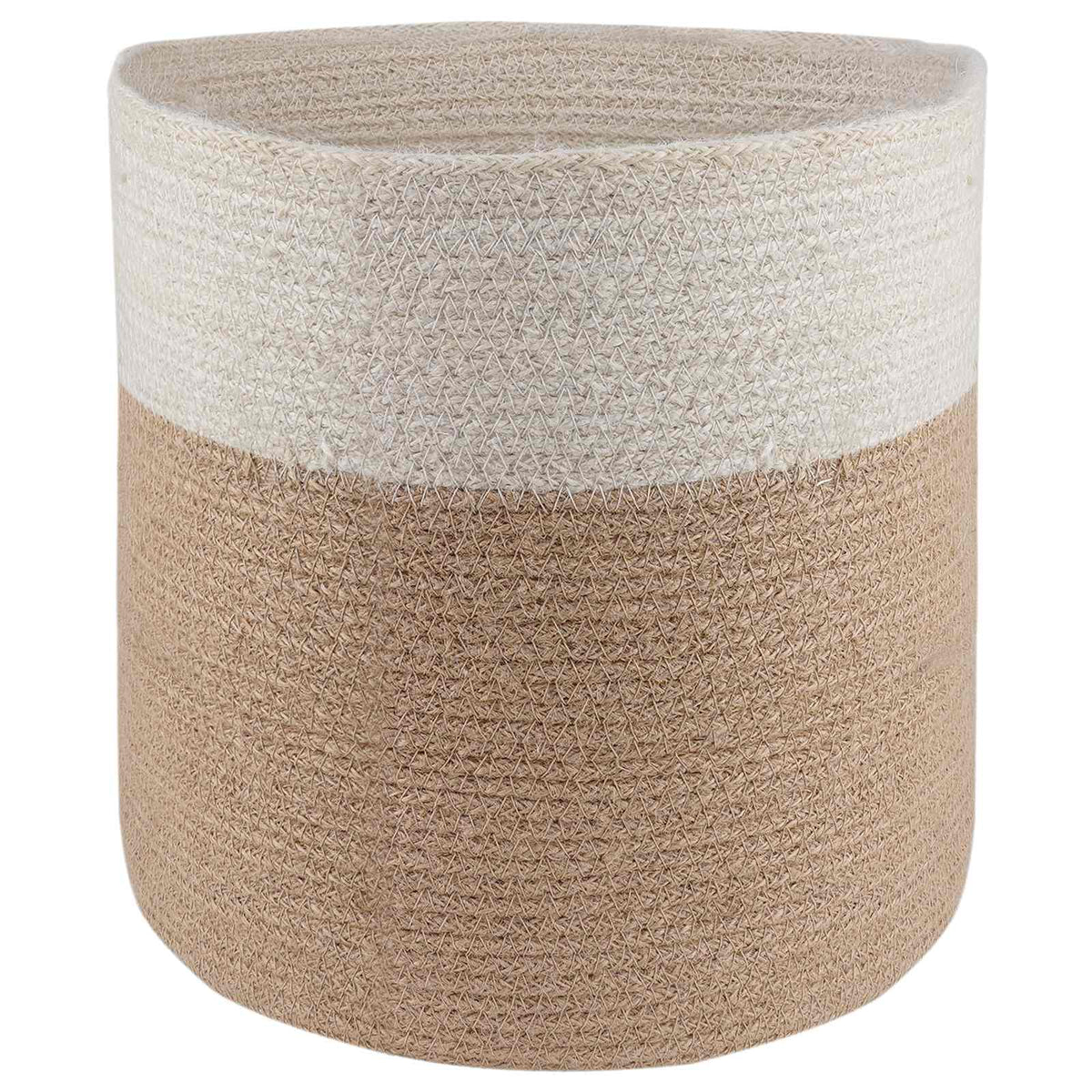 Set De Macetas De Planta 2 Uds. Natural Y Blanco Ø 28 X 28 Cm_2