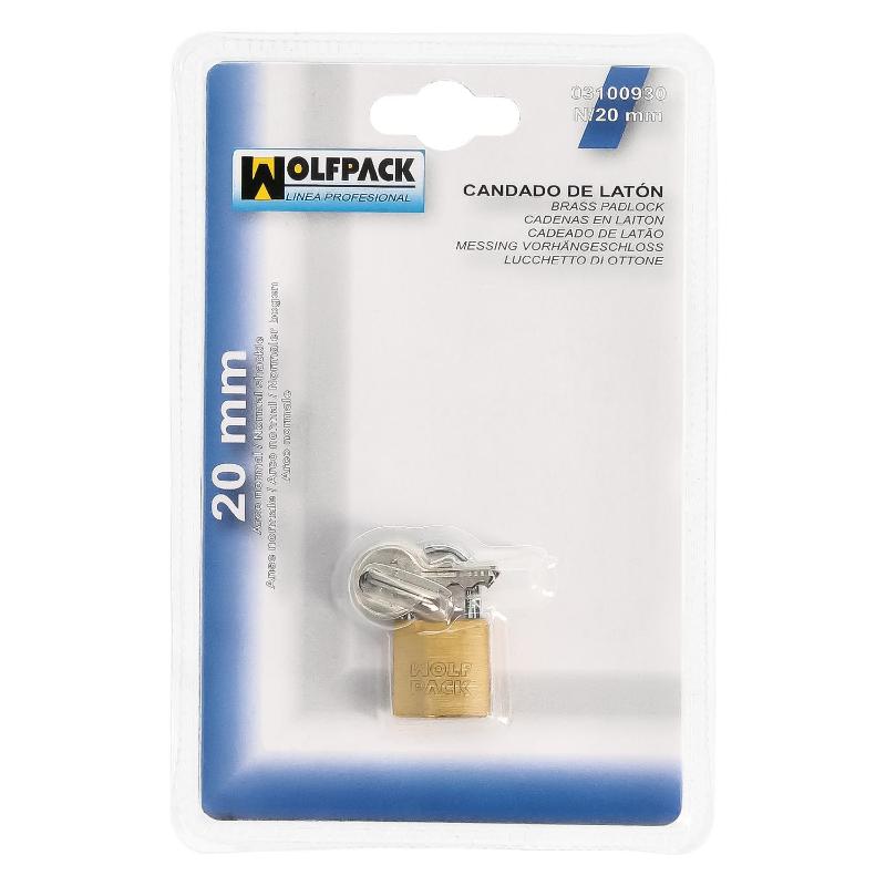 Candado Laton Arco Normal 20 Mm.