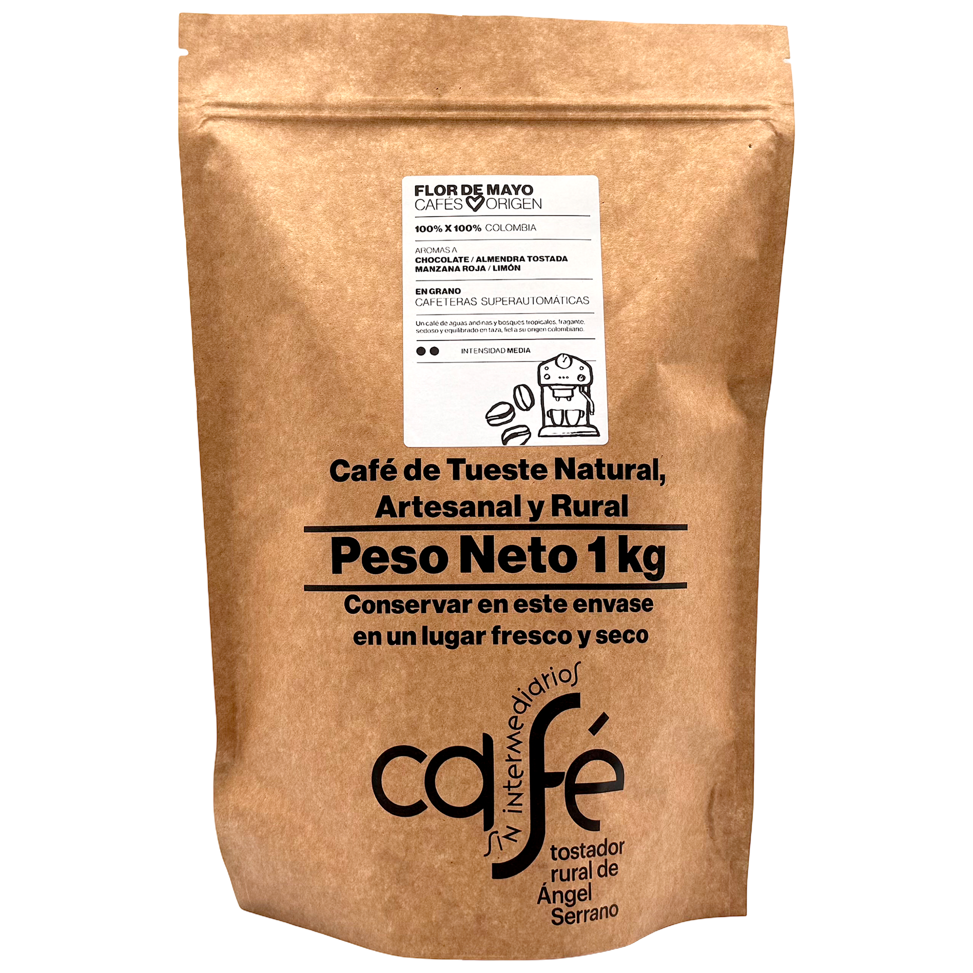Cafe Sin Intermediarios Café Colombia Flor De Mayo En Grano Para Superautomática 1 Kg_0