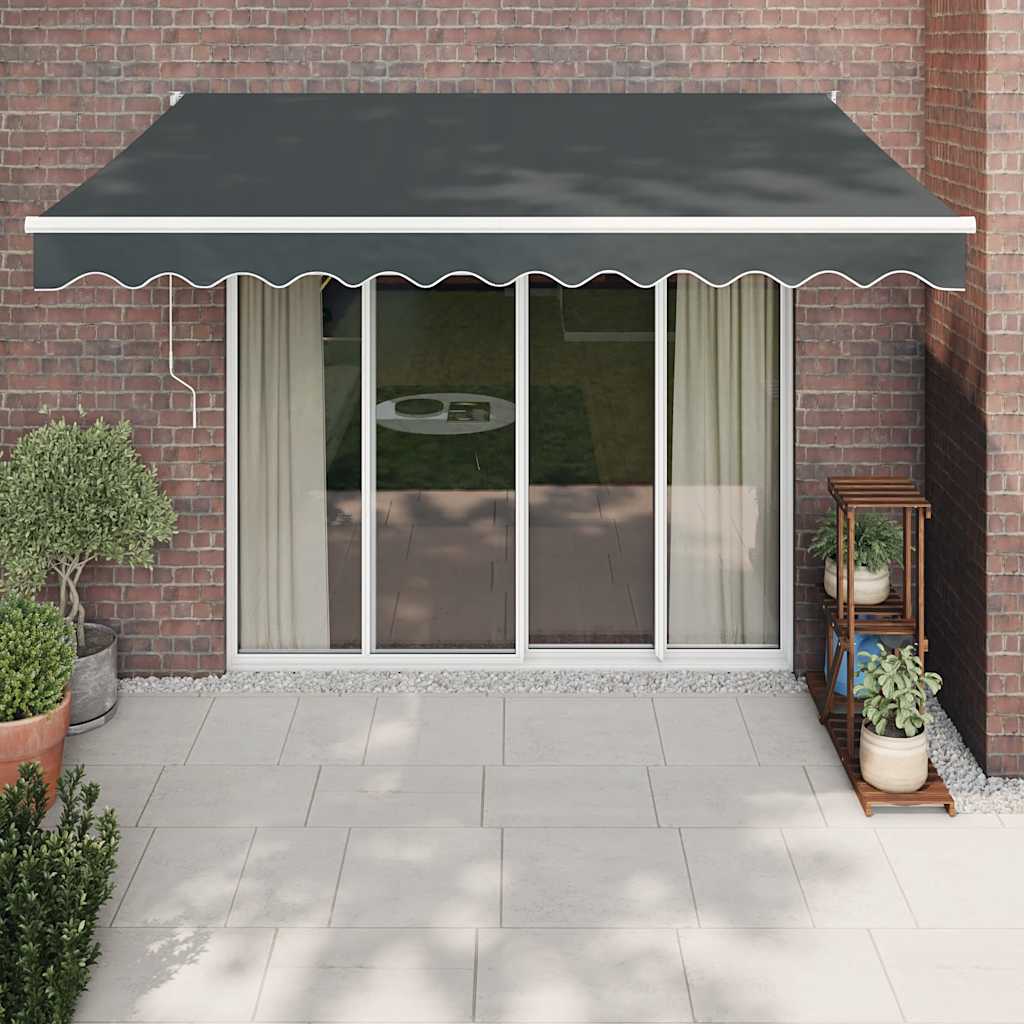 Toldo Retráctil Aluminio Y Tela Gris Antracita 3,5x2,5 M_1