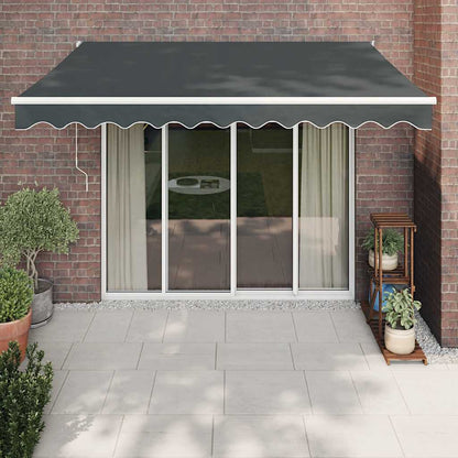 Toldo Retráctil Aluminio Y Tela Gris Antracita 3,5x2,5 M_1