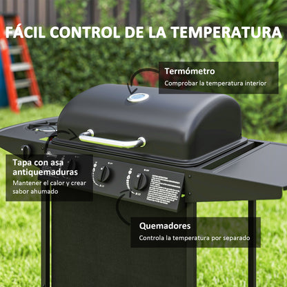 Outsunny Barbacoa De Gas Bbq Gas Con 3+1 Quemadores 9_4