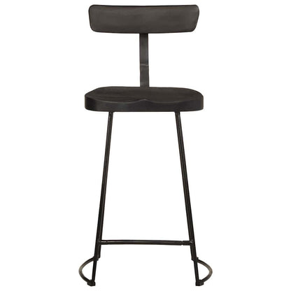 Taburetes De Barra 2 Uds Negro 49x43x88 Cm Madera Maciza Mango_0