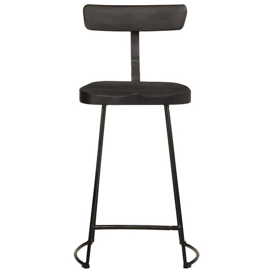 Taburetes De Barra 2 Uds Negro 49x43x88 Cm Madera Maciza Mango_0