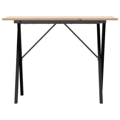 Mesa De Comedor Marco X Madera Maciza Pino Y Acero 100x50x75cm_2