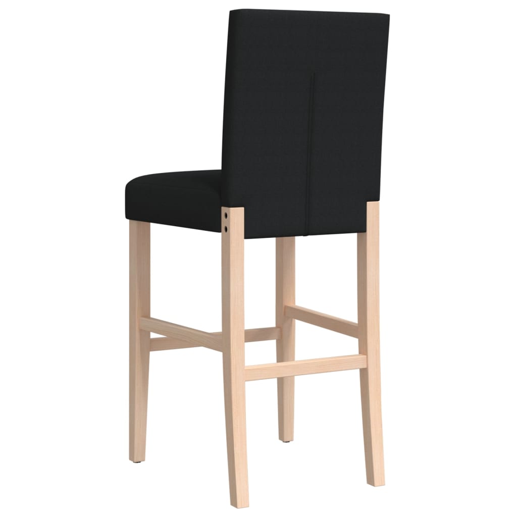 Taburetes Altos 2 Uds Madera Maciza De Caucho Y Tela_5