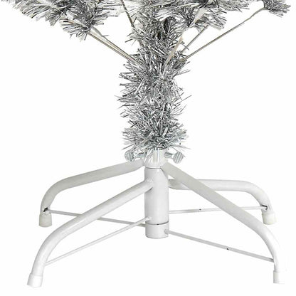 Vidaxl Árbol De Navidad Artificial Con Soporte Pet Plateado 150 Cm_5